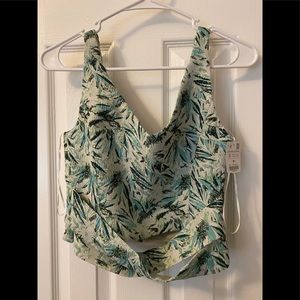 Zara Jacquard Tropical Print Crop Top